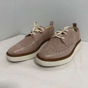 Cole Haan ØriginalGrand Platform Wingtip Oxfords - Rose Gold Shimmer - Size 5.5
